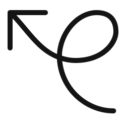 A graphic icon of an arrow